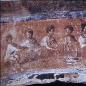 Roman Catacomb Painting at the Catacombs of Santa Priscilla. Image courtesy James Tabor.
