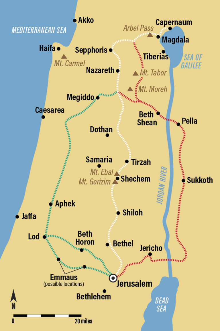 map of tours jerusalem and damascus