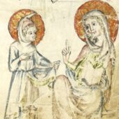 Credit: Public Domain  Caption: Jesus carries water in a cloth to Mary. Depicted in the 14th-century Gospel translation Klosterneuburger Evangelienwerk. 