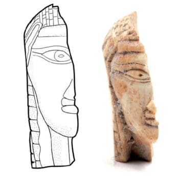 The ivory head from Jerusalem. Courtesy Koby Harati and Irena Lidski-Reznikov, City of David Archives and the IAA.