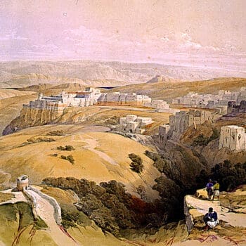 Depiction of Bethlehem as a quiet pastoral hamlet, by David Roberts (1839). Antiquarian Images / Alamy