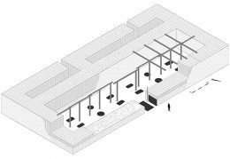 An isometric drawing of the Early Bronze Age I Great Temple at Megiddo. Illustration by (and courtesy of) Matthew J. Adams.